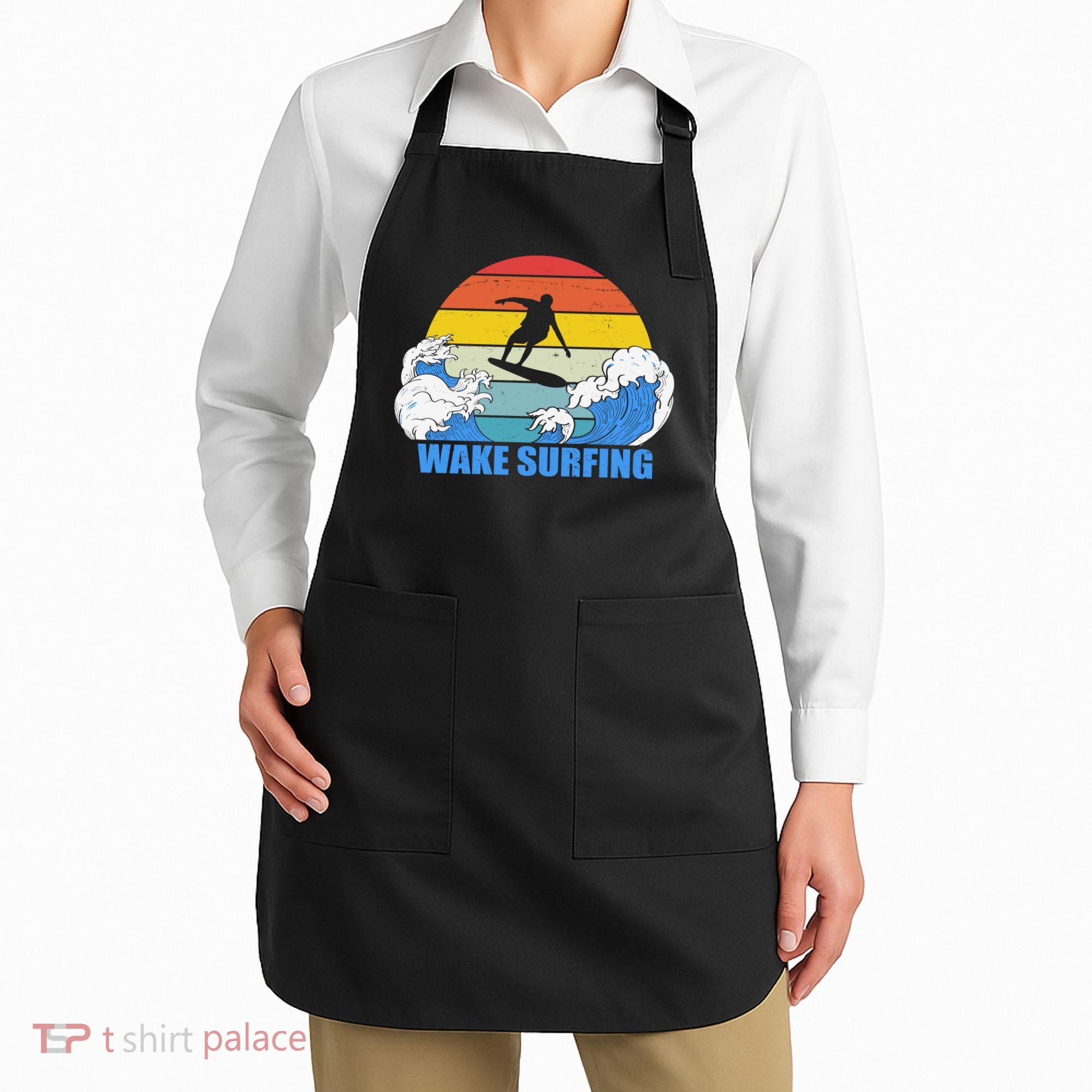 Wake Surfing Retro Sunset Apron
