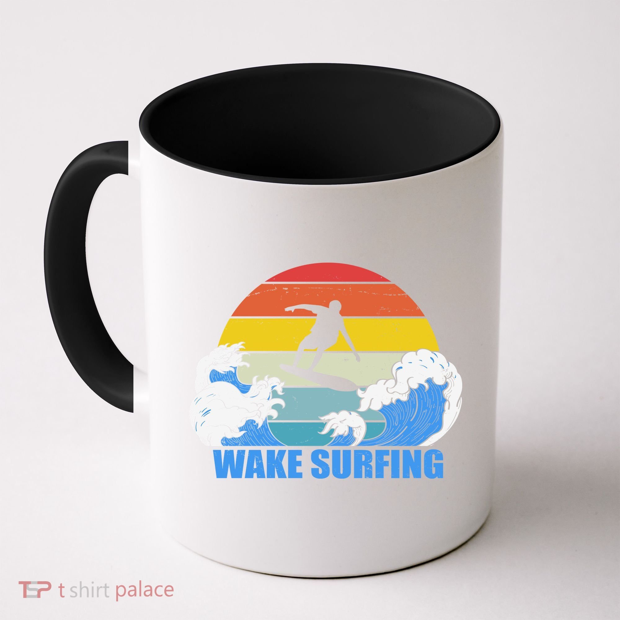 Wake Surfing Retro Sunset Coffee Mug