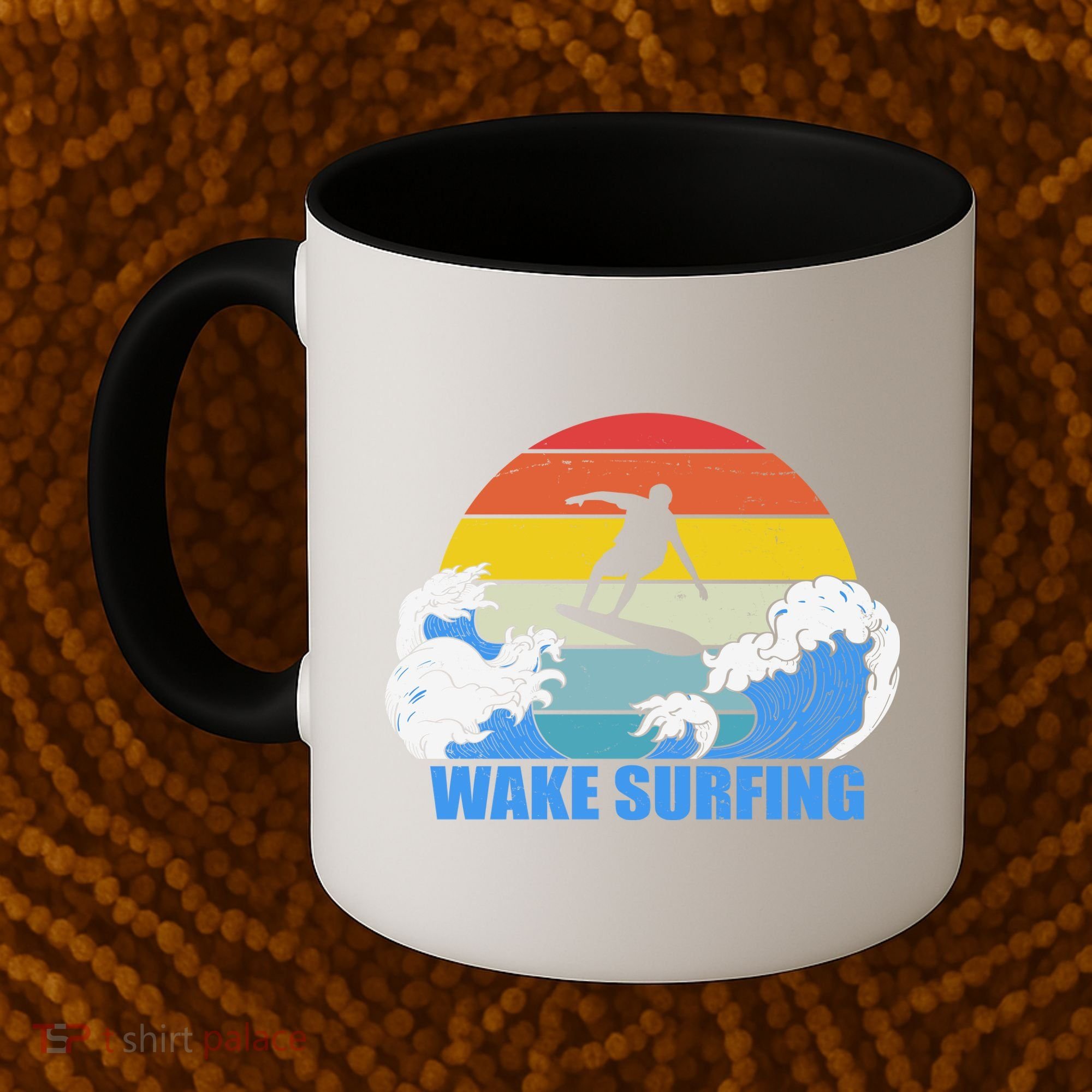 Wake Surfing Retro Sunset Coffee Mug