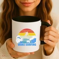 Wake Surfing Retro Sunset Coffee Mug thumb 3