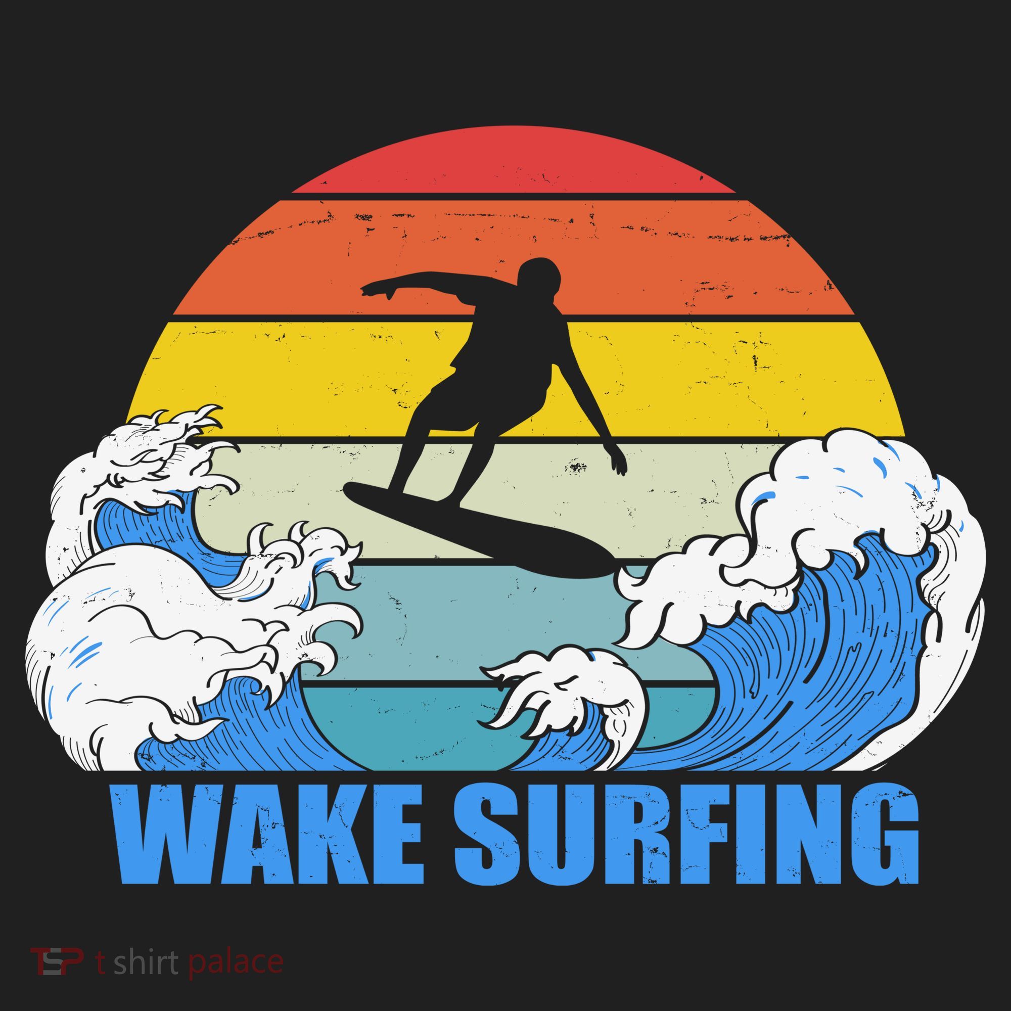 Wake Surfing Retro Sunset Beanie