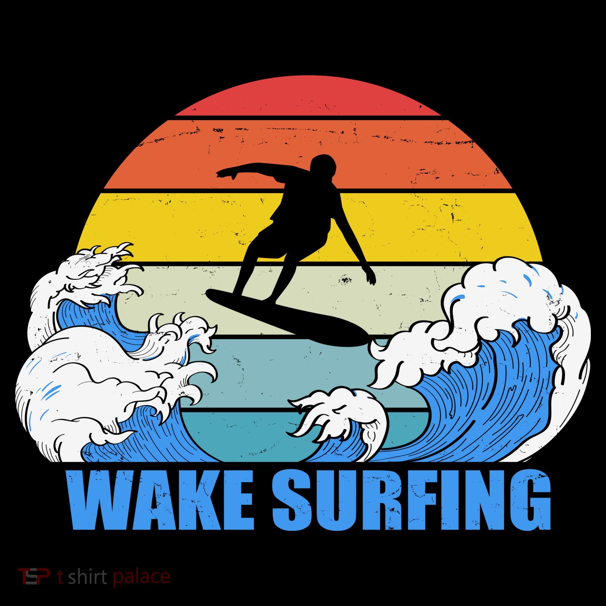 Wake Surfing Retro Sunset Women's Hoodie