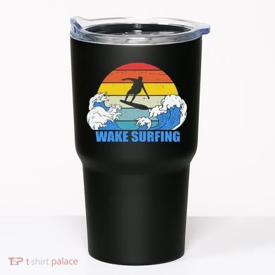 Wake Surfing Retro Sunset Tumbler