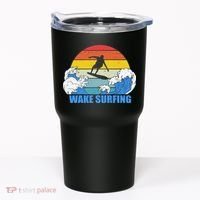 Wake Surfing Retro Sunset Tumbler thumb 0