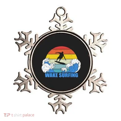 Wake Surfing Retro Sunset Ornament