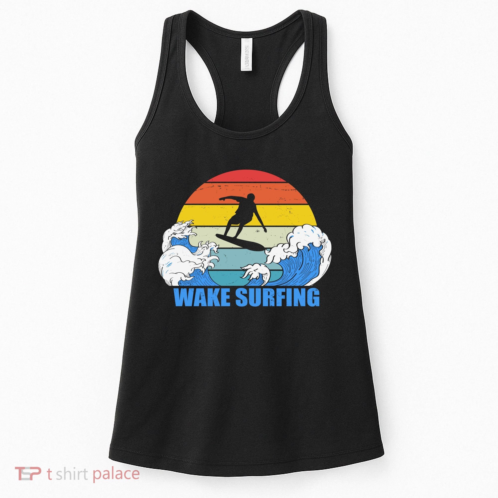 Wake Surfing Retro Sunset Women's Tank Top
