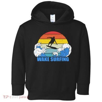 Wake Surfing Retro Sunset Toddler Hoodie