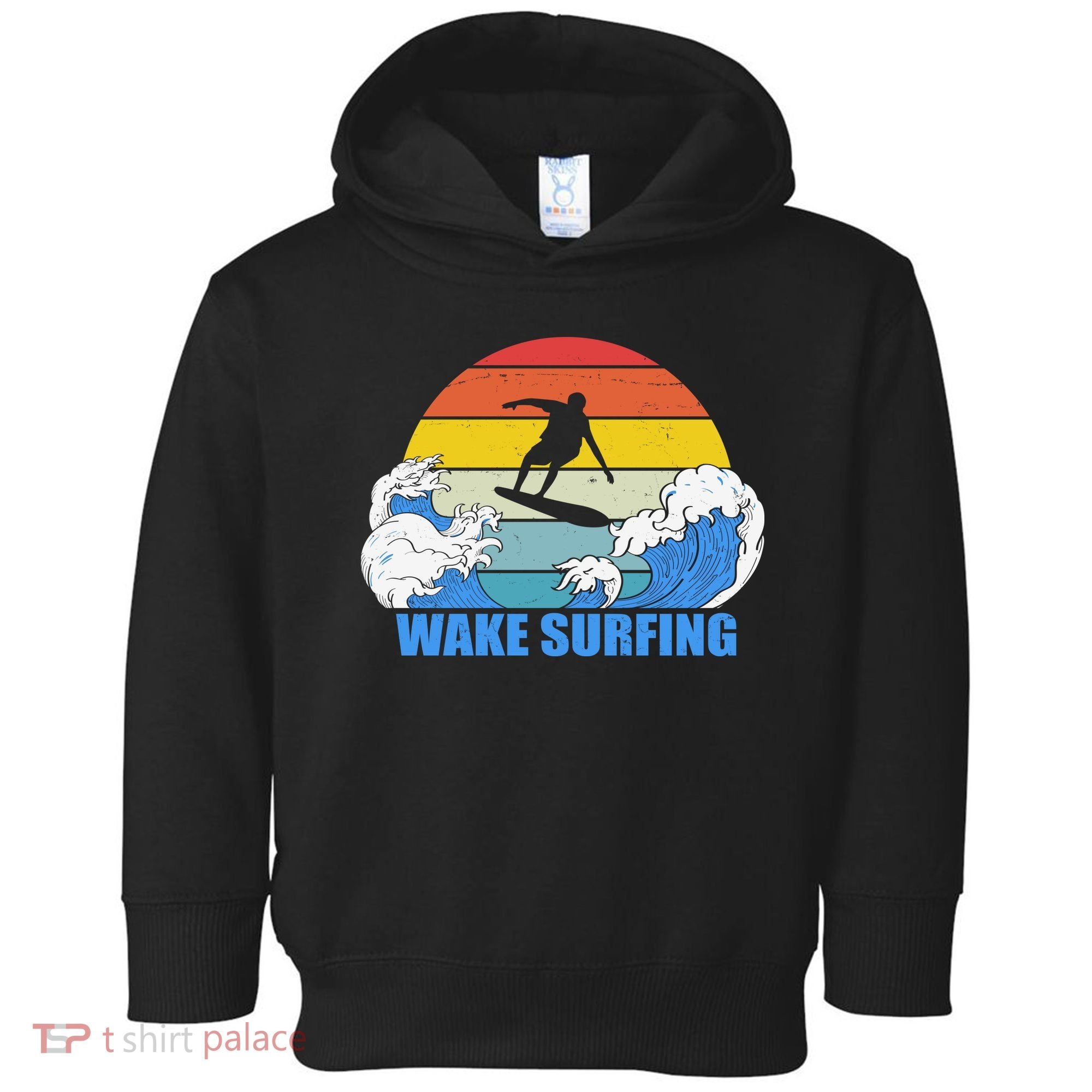 Wake Surfing Retro Sunset Toddler Hoodie