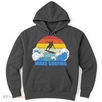 Wake Surfing Retro Sunset Hoodie thumb 0