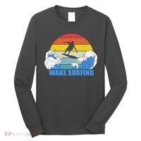 Wake Surfing Retro Sunset Long Sleeve Shirt thumb 0