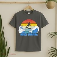 Wake Surfing Retro Sunset T-Shirt thumb 2