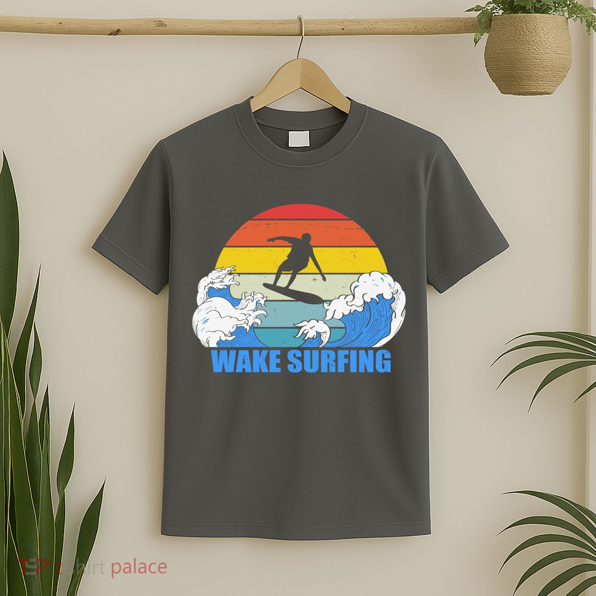 Wake Surfing Retro Sunset T-Shirt