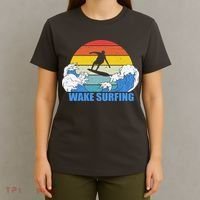 Wake Surfing Retro Sunset T-Shirt thumb 4