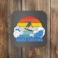 Wake Surfing Retro Sunset Coaster thumb 0