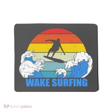 Wake Surfing Retro Sunset Mousepad