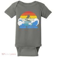 Wake Surfing Retro Sunset Baby Bodysuit thumb 0
