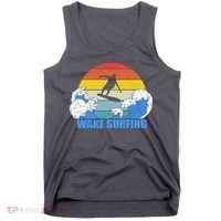 Wake Surfing Retro Sunset Tank Top thumb 0