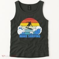 Wake Surfing Retro Sunset Tank Top thumb 2