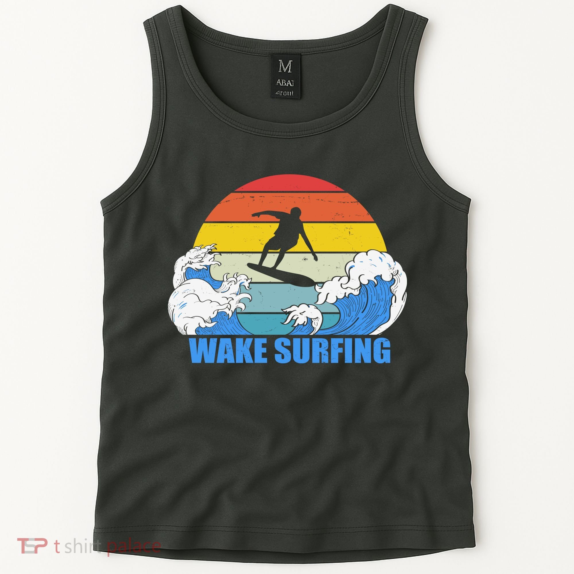 Wake Surfing Retro Sunset Tank Top