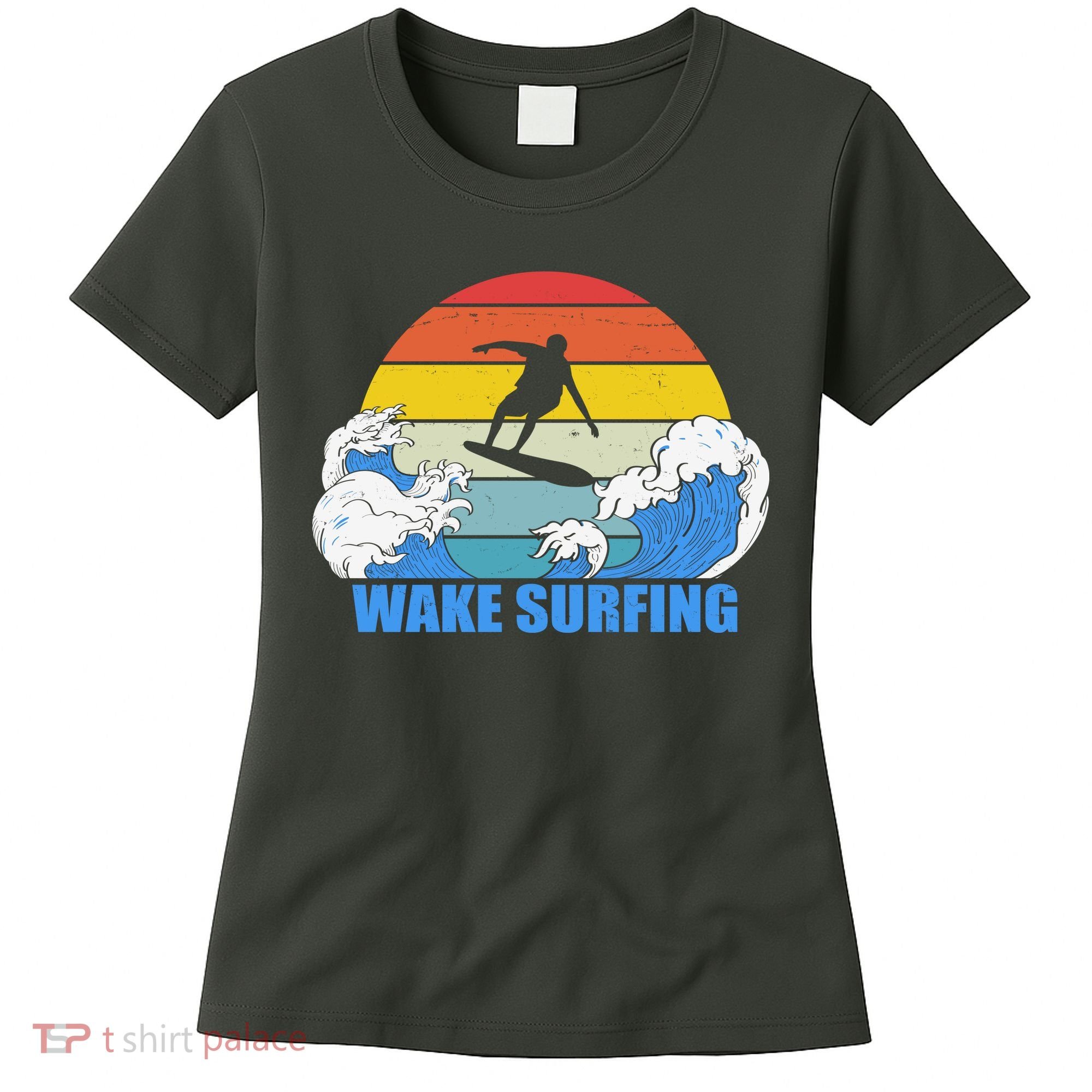 Wake Surfing Retro Sunset Women's T-Shirt