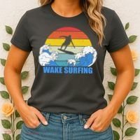 Wake Surfing Retro Sunset Women's T-Shirt thumb 2