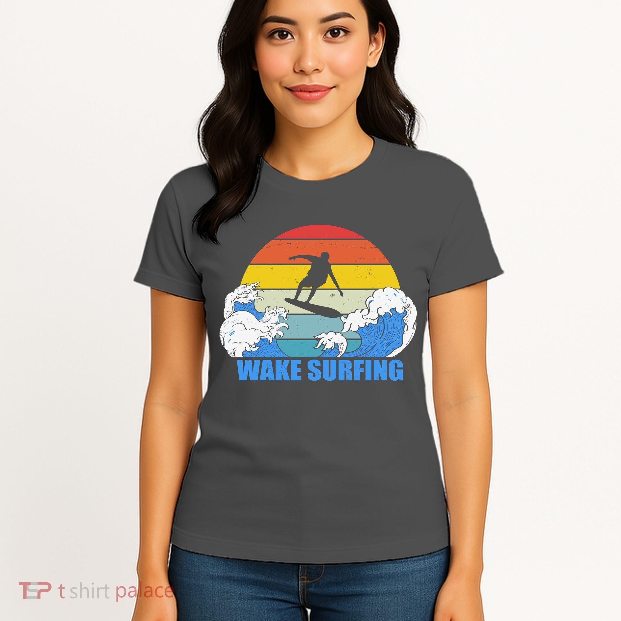 Wake Surfing Retro Sunset Women's T-Shirt