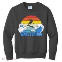 Wake Surfing Retro Sunset Kids Sweatshirt thumb 0