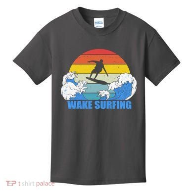 Wake Surfing Retro Sunset Kids T-Shirt