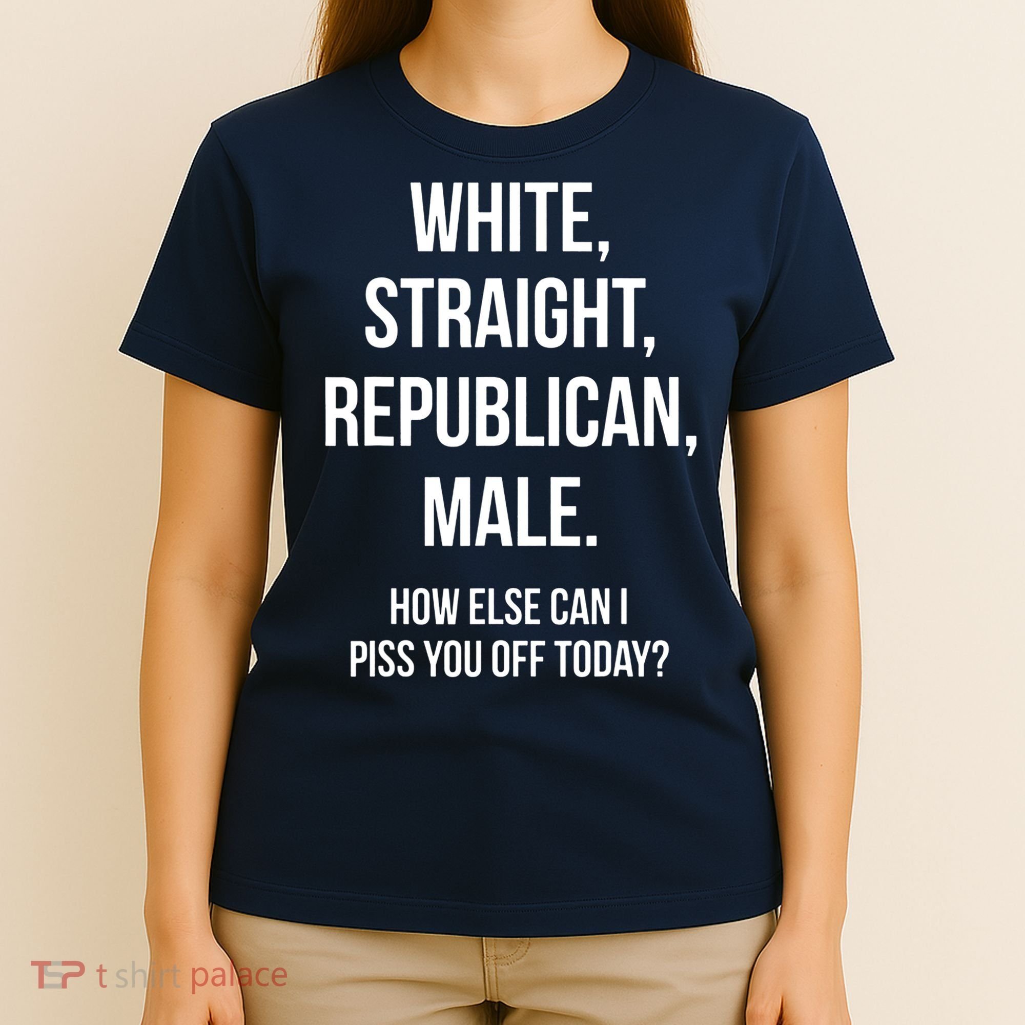 White, Straight, Republican, Male Funny Republican T-Shirt