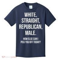 White, Straight, Republican, Male Funny Republican Kids T-Shirt thumb 0