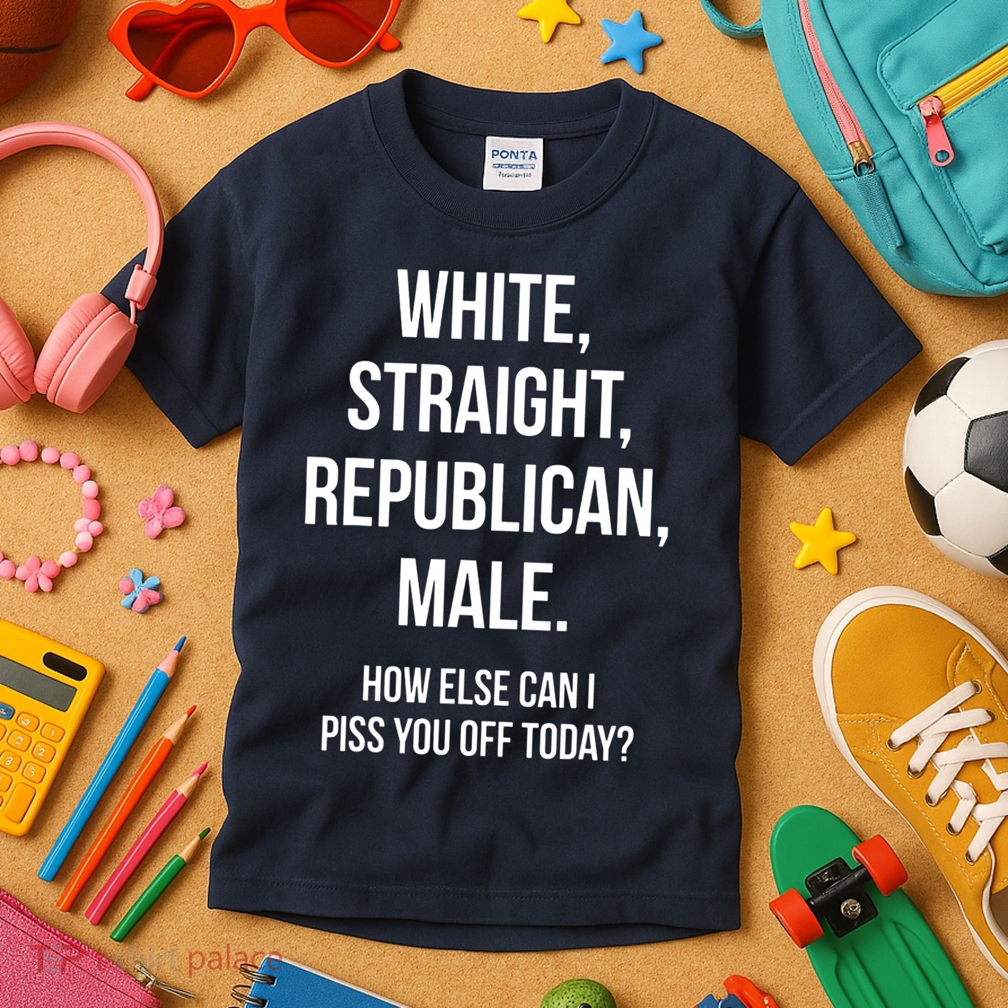 White, Straight, Republican, Male Funny Republican Kids T-Shirt