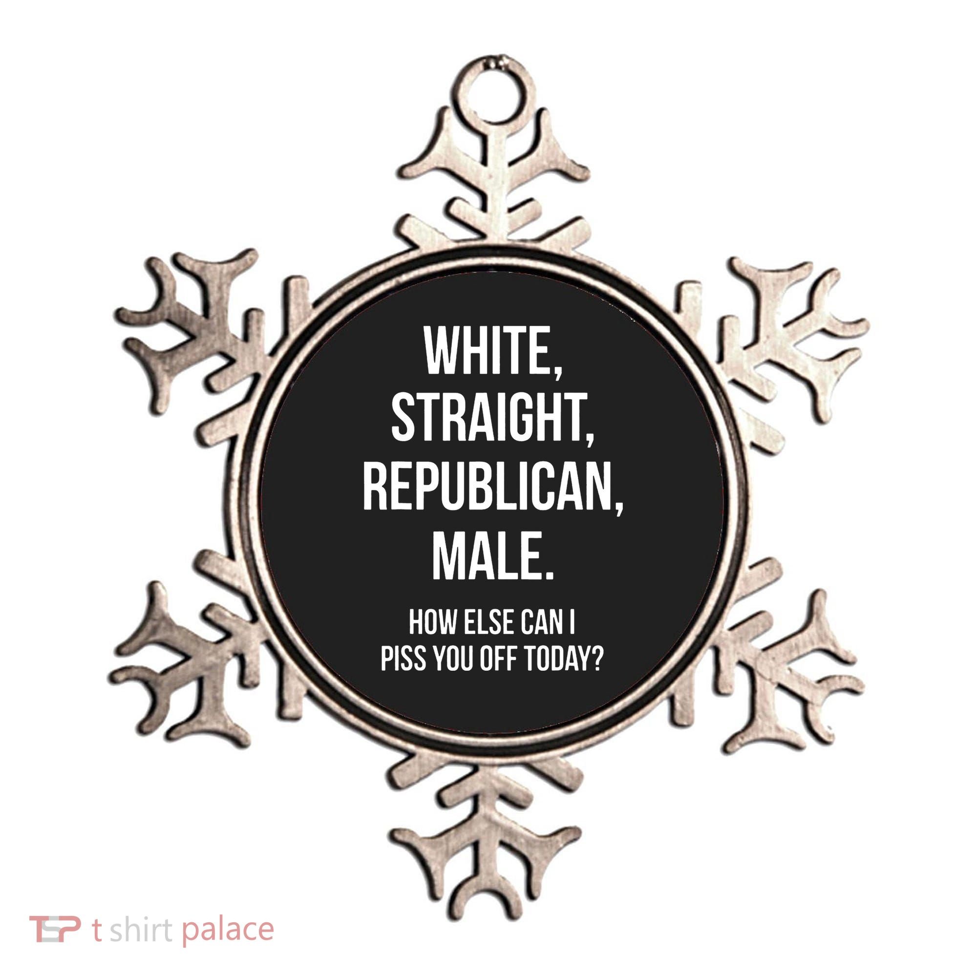 White Straight Republican Male Funny Republican Ornament