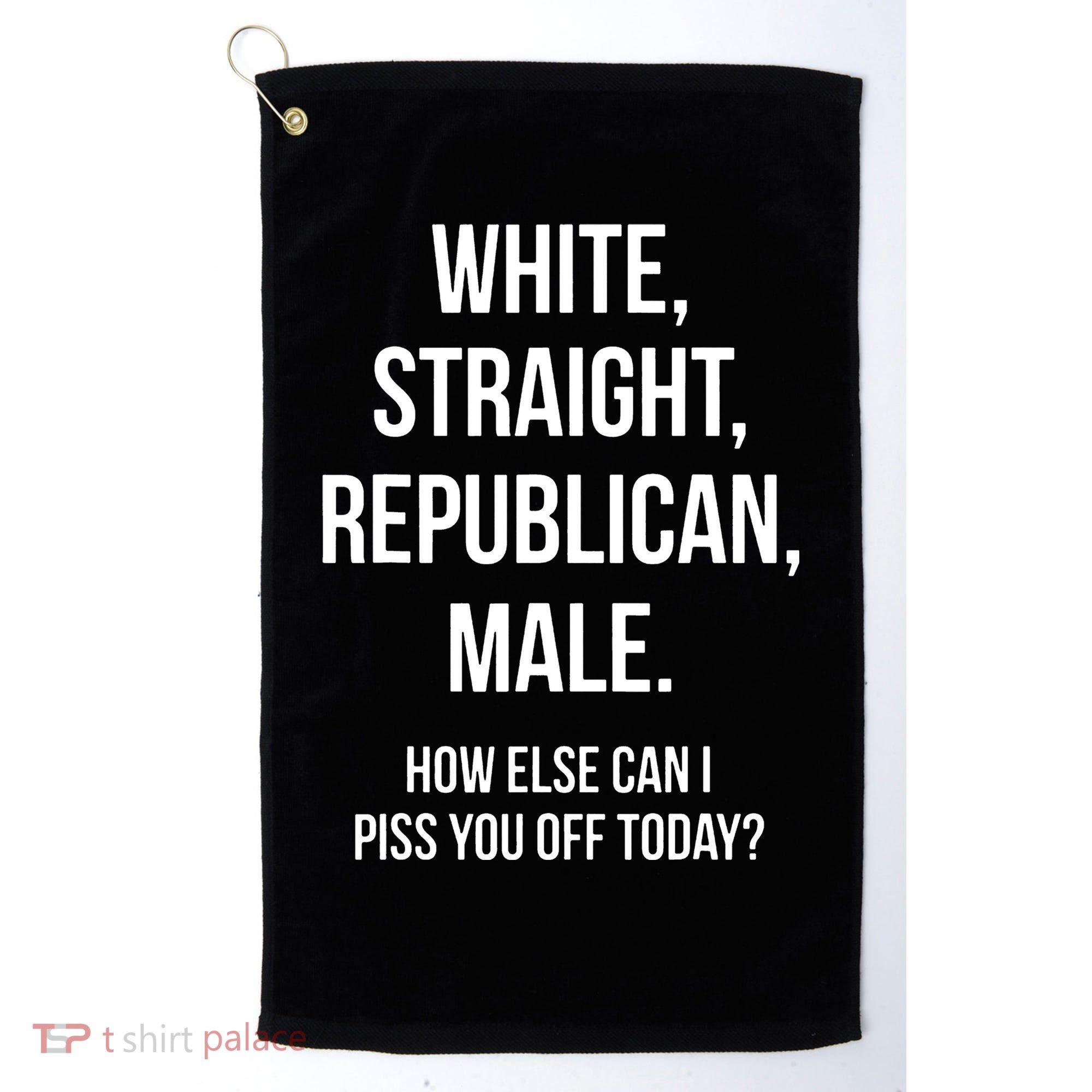 White Straight Republican Male Funny Republican Golf Towel