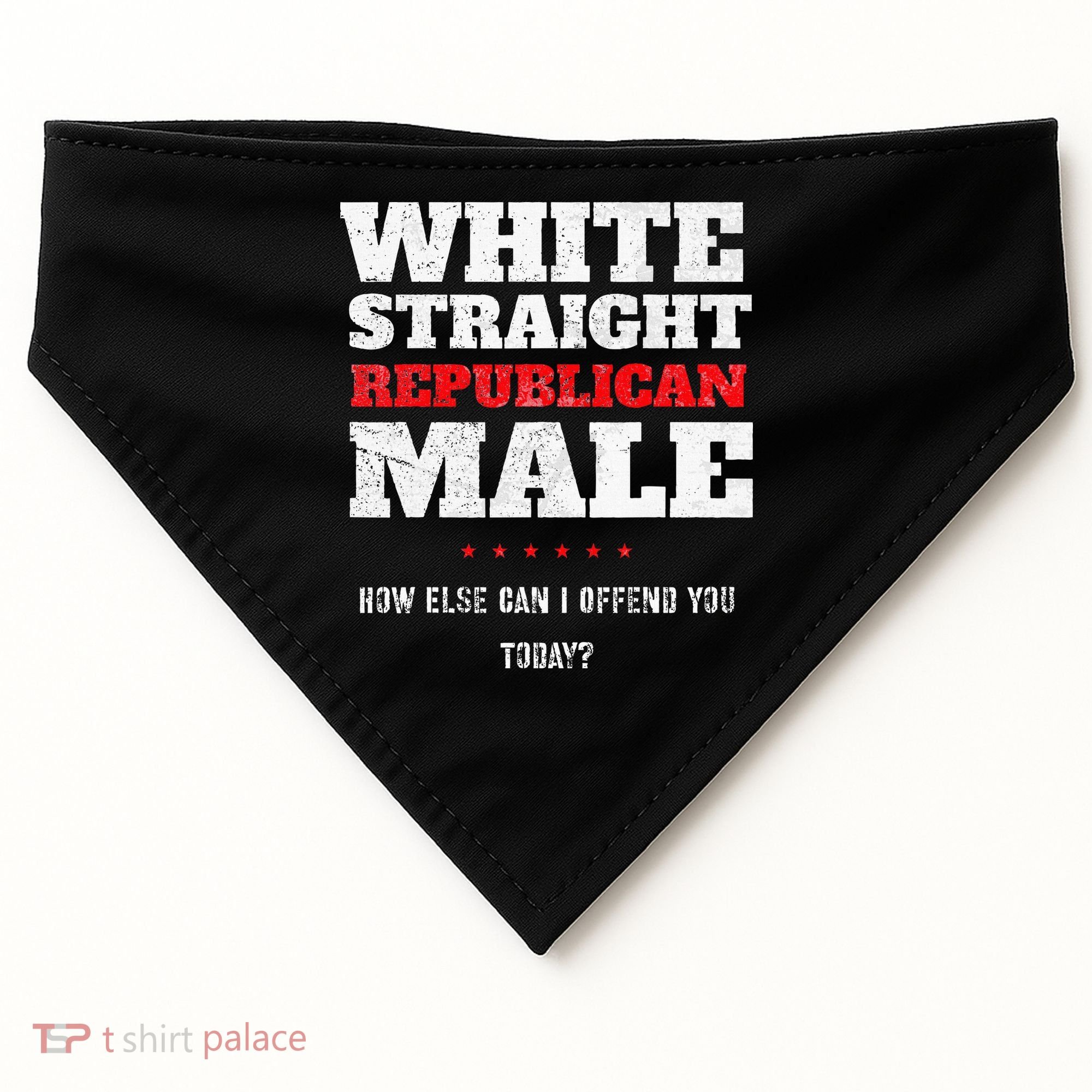 White Straight Republican Male How Else Can I Offend USA-Made Doggie Bandana
