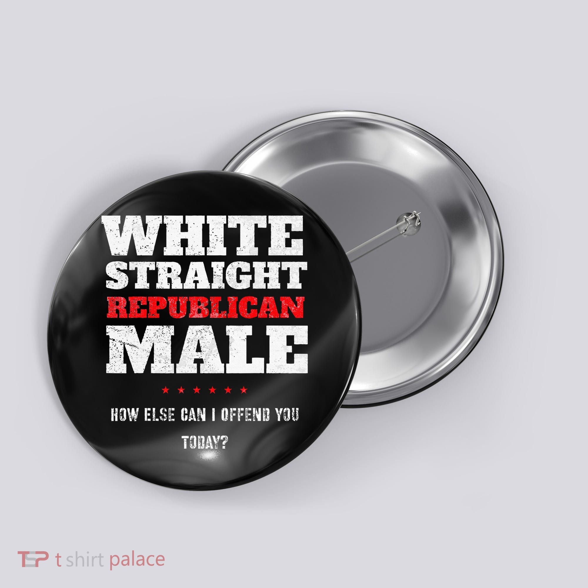 White Straight Republican Male How Else Can I Offend Button