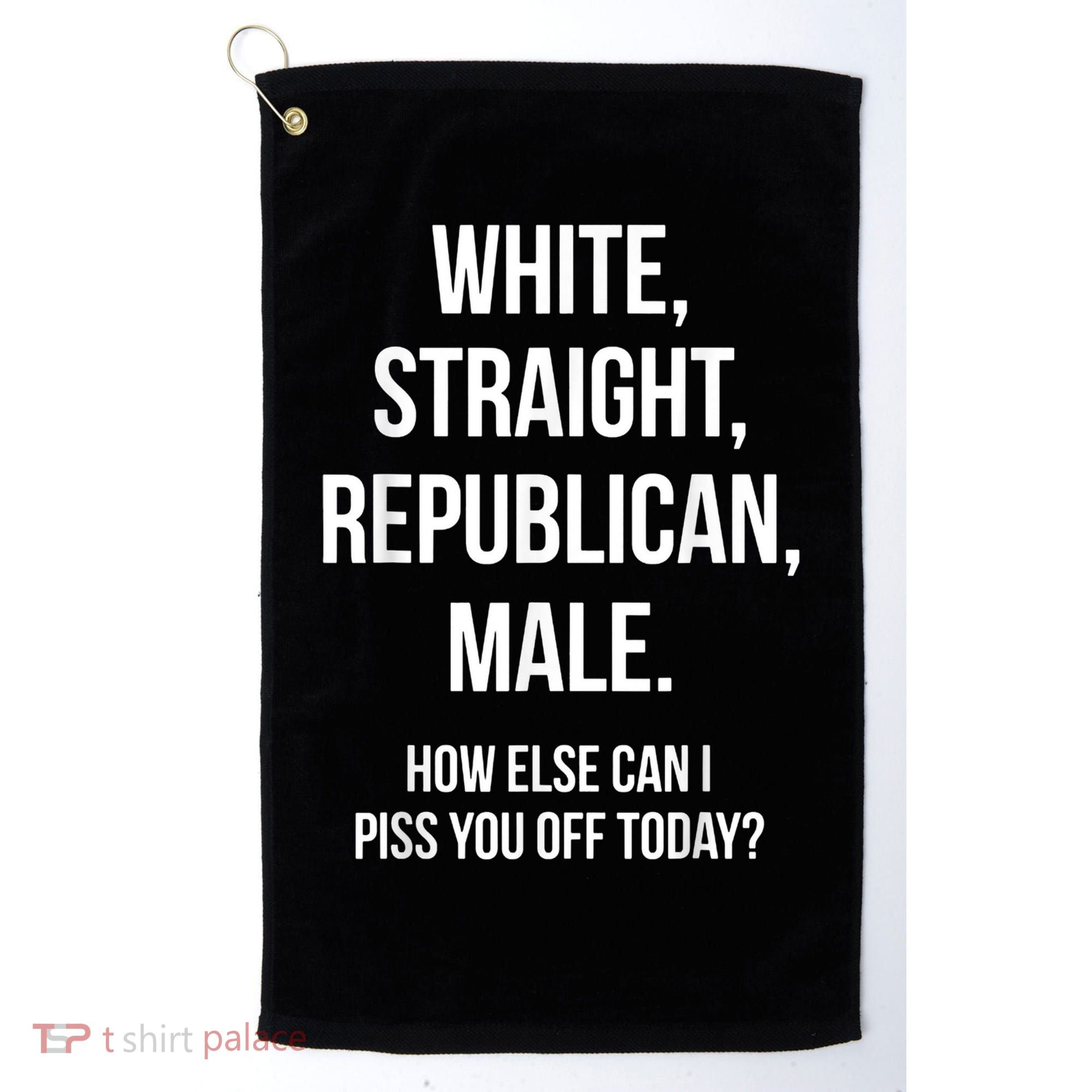 White, Straight, Republican, Male Funny Republican Golf Towel