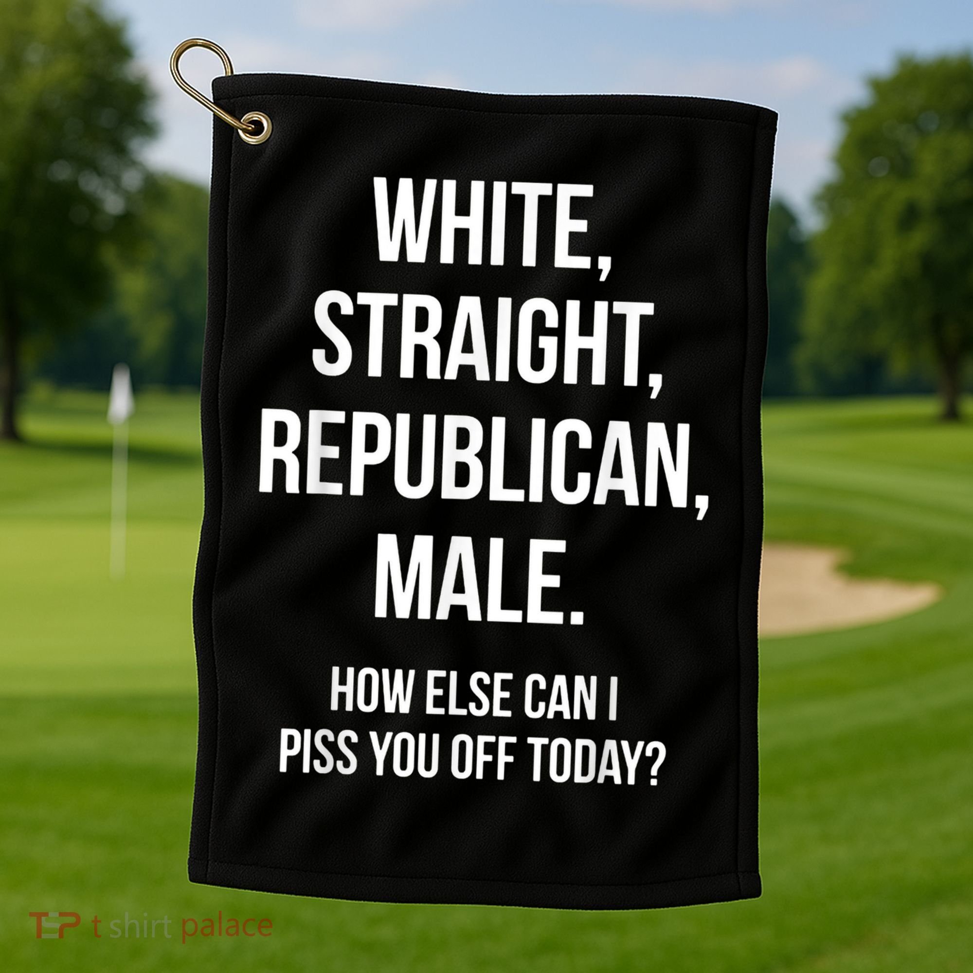 White, Straight, Republican, Male Funny Republican Golf Towel