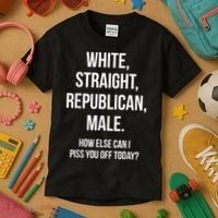 White, Straight, Republican, Male Funny Republican Kids T-Shirt thumb 3
