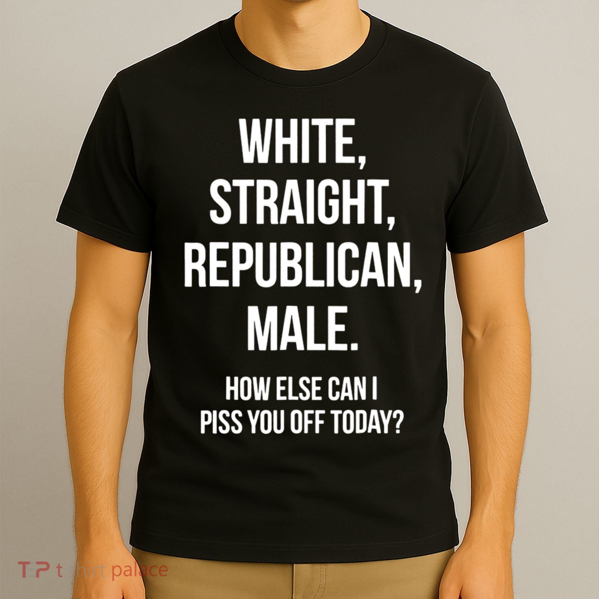 White, Straight, Republican, Male Funny Republican T-Shirt