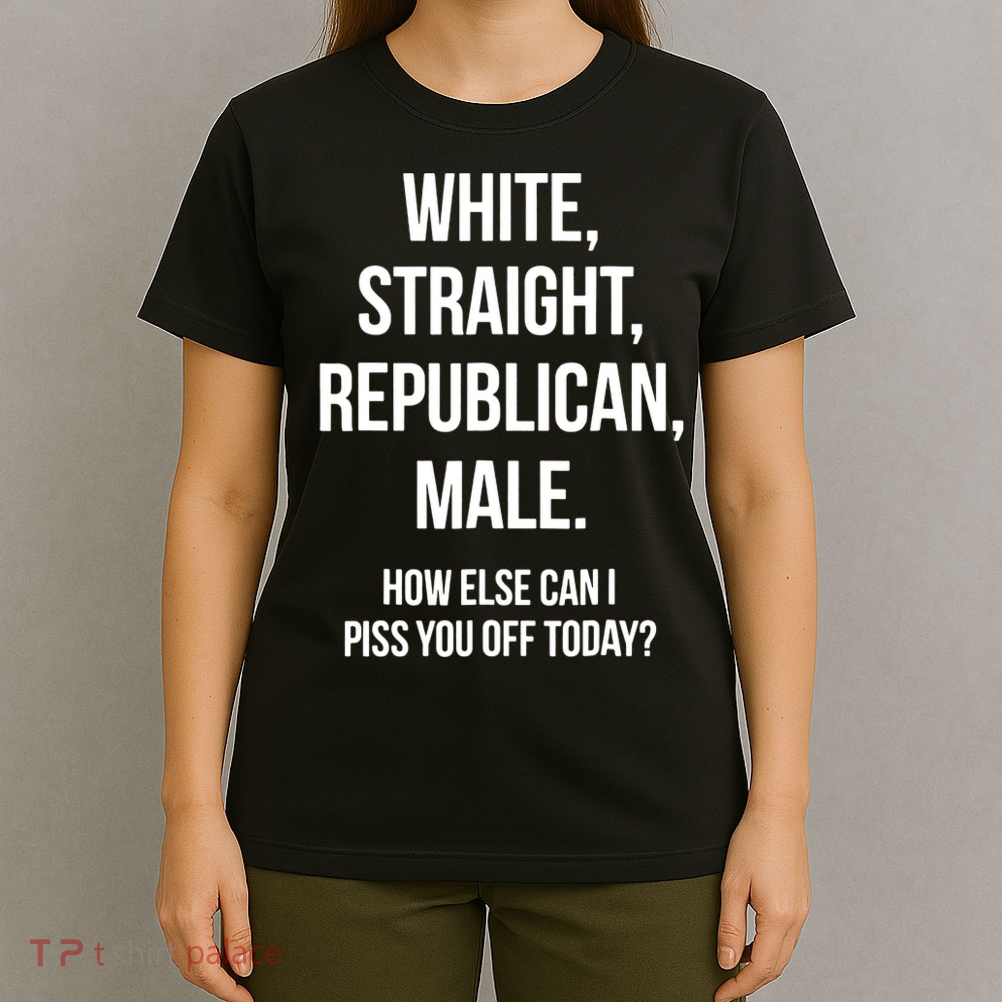 White, Straight, Republican, Male Funny Republican T-Shirt