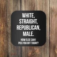 White, Straight, Republican, Male Funny Republican Coaster thumb 0