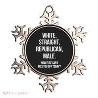 White, Straight, Republican, Male Funny Republican Ornament thumb 0