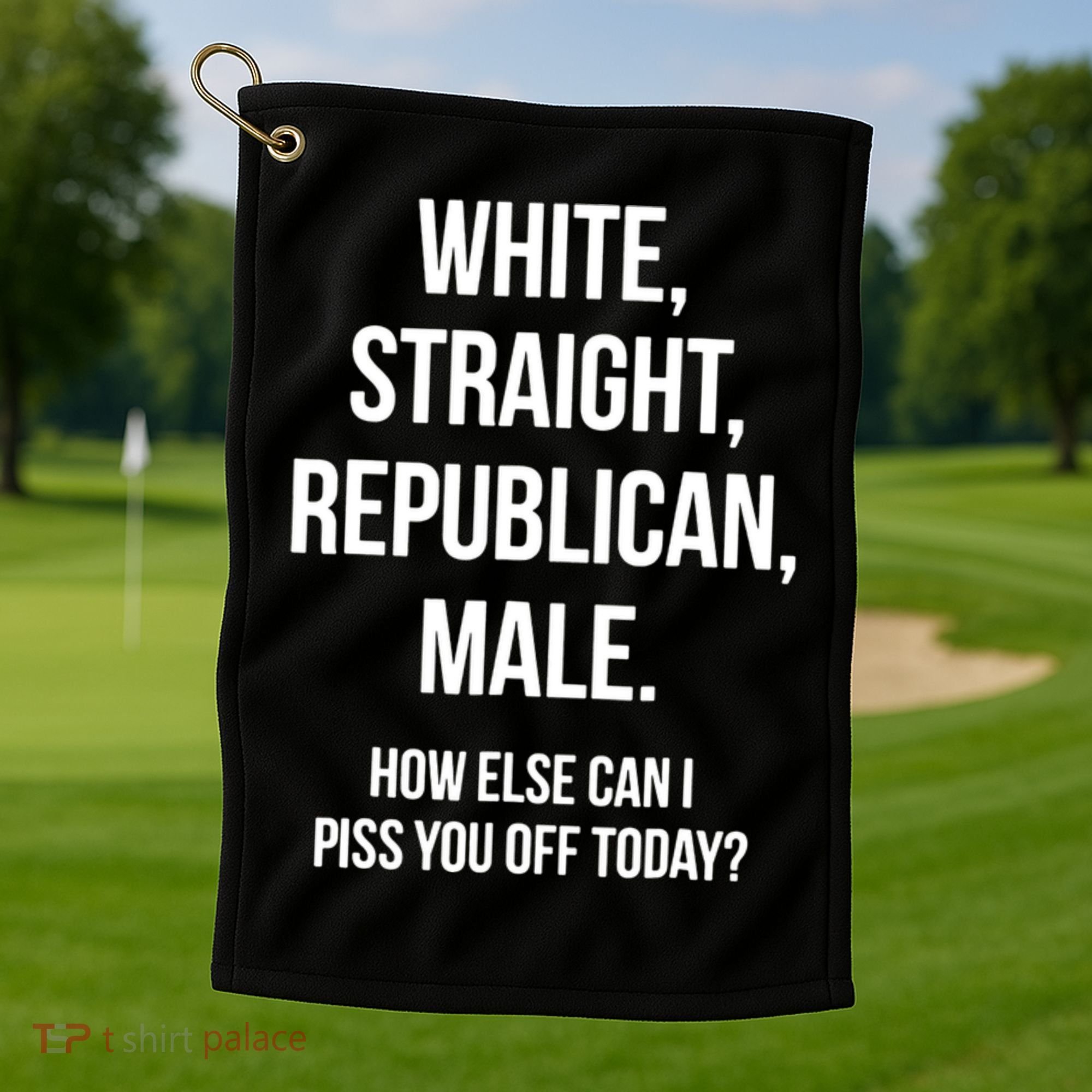 White, Straight, Republican, Male Funny Republican Golf Towel
