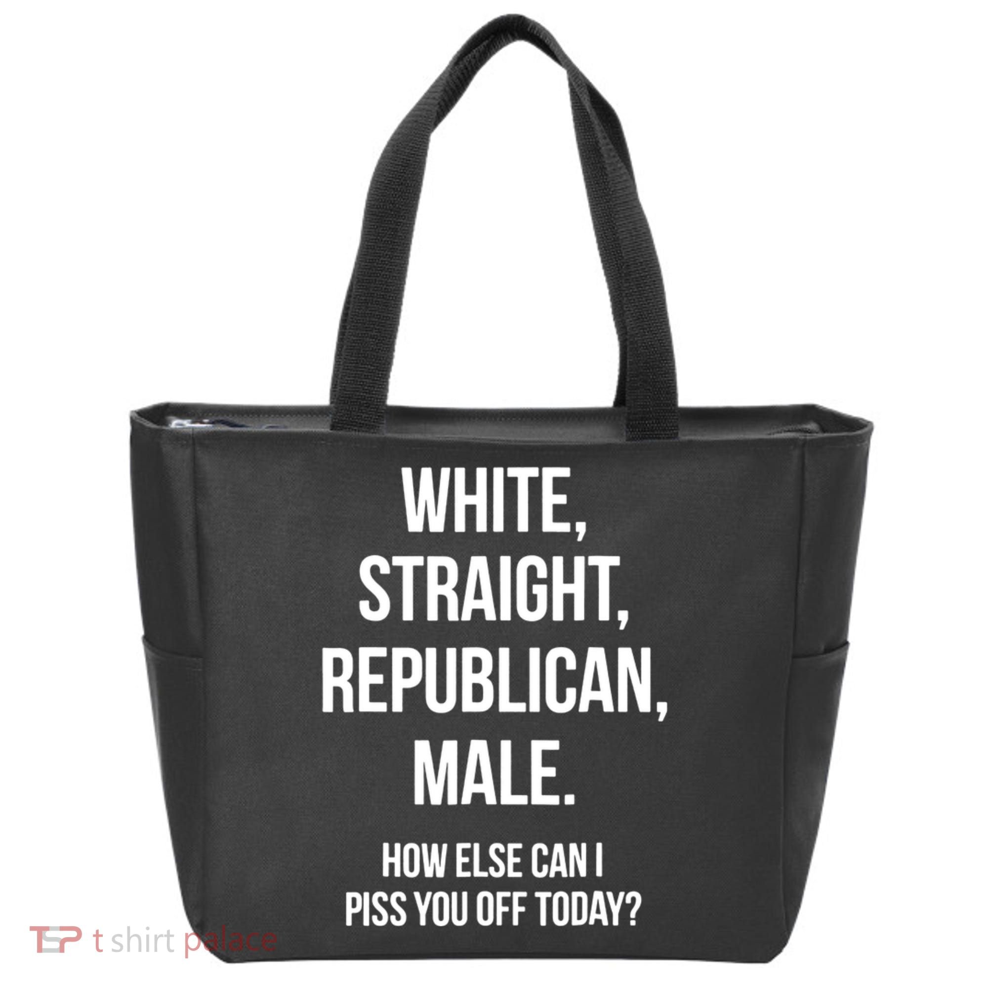 White, Straight, Republican, Male Funny Republican Tote Bag