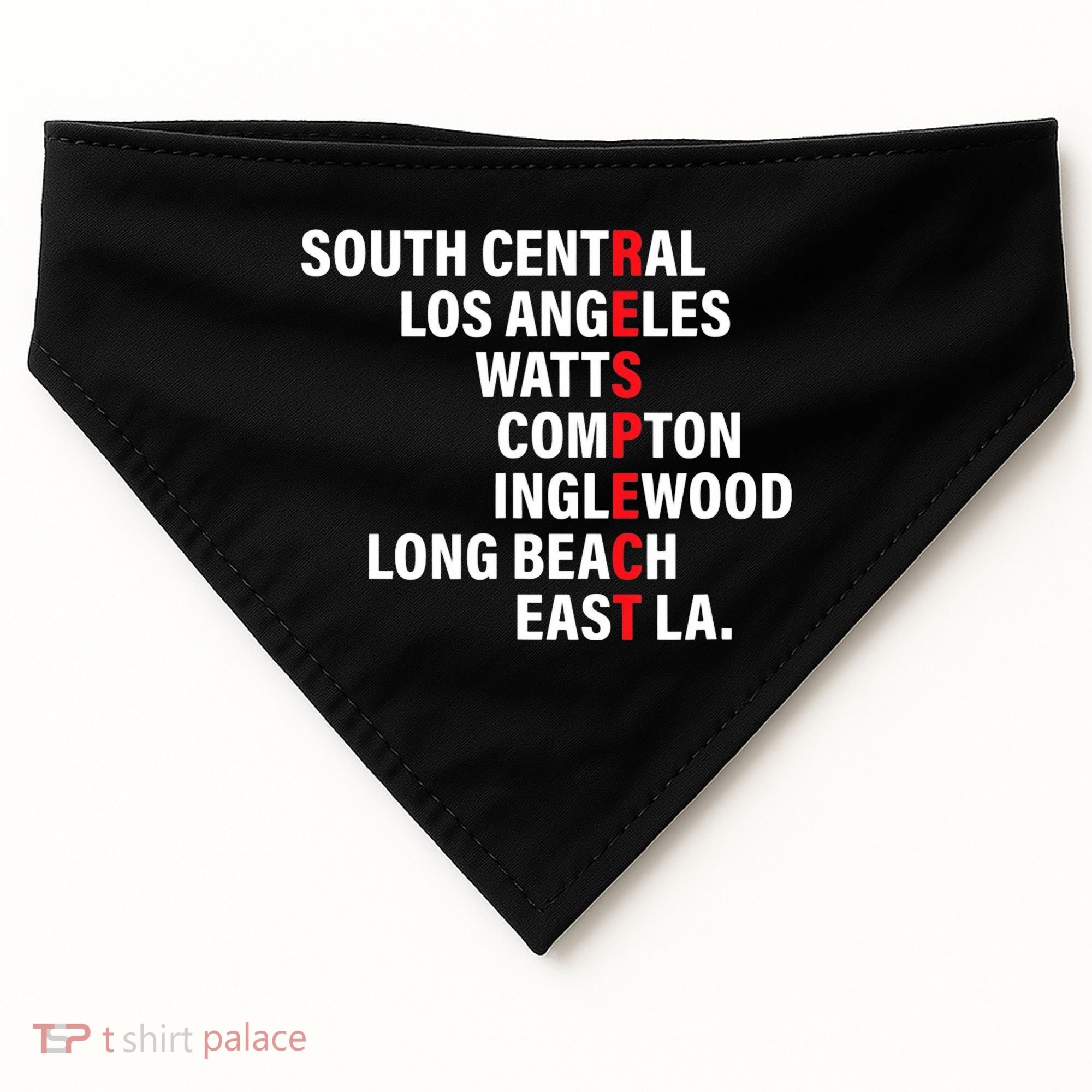 West Side RESPECT Los Angeles Watts Compton Long Beach USA-Made Doggie Bandana