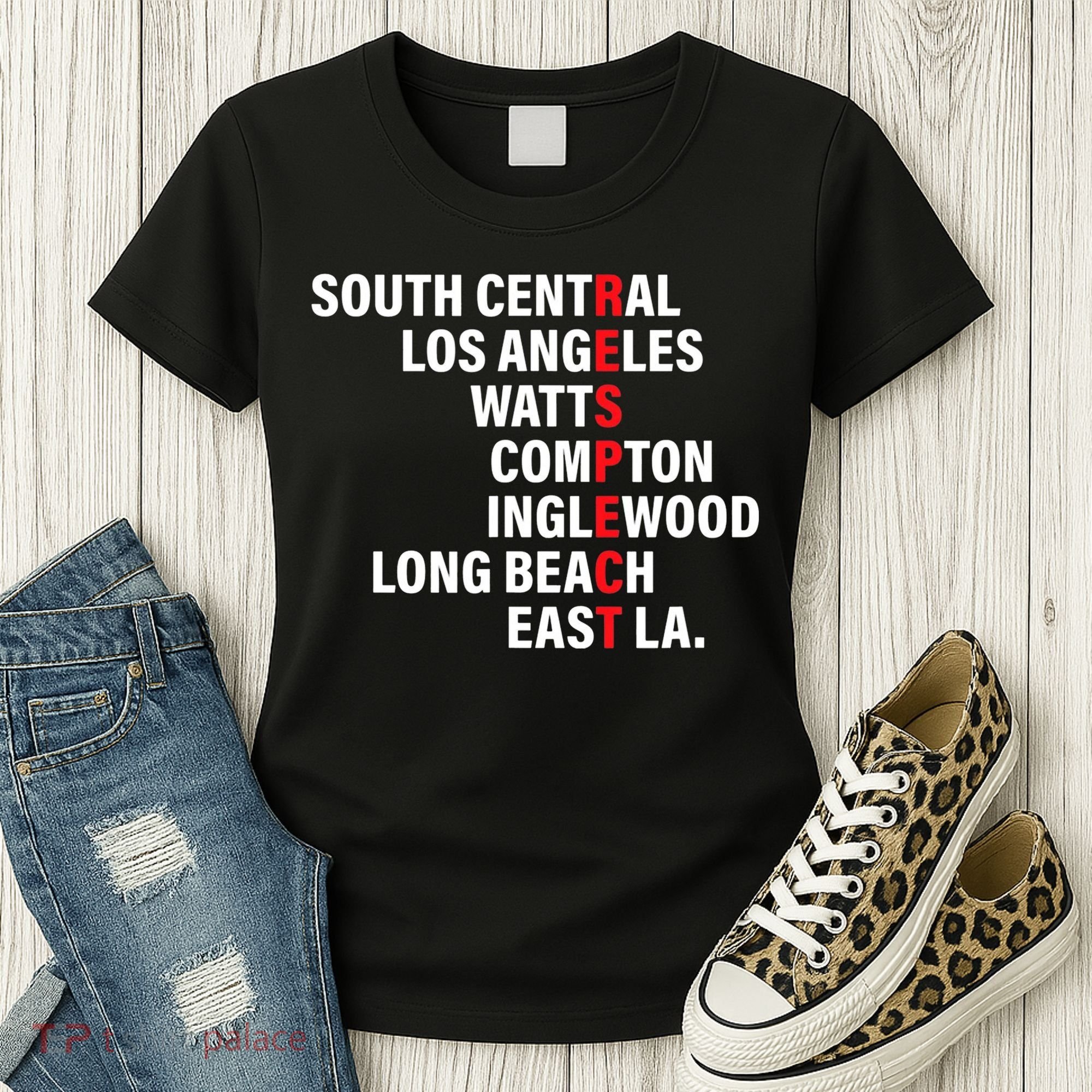 West Side RESPECT Los Angeles Watts Compton Long Beach Women's T-Shirt