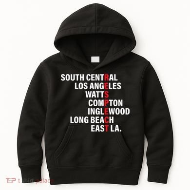 West Side RESPECT Los Angeles Watts Compton Long Beach Kids Hoodie