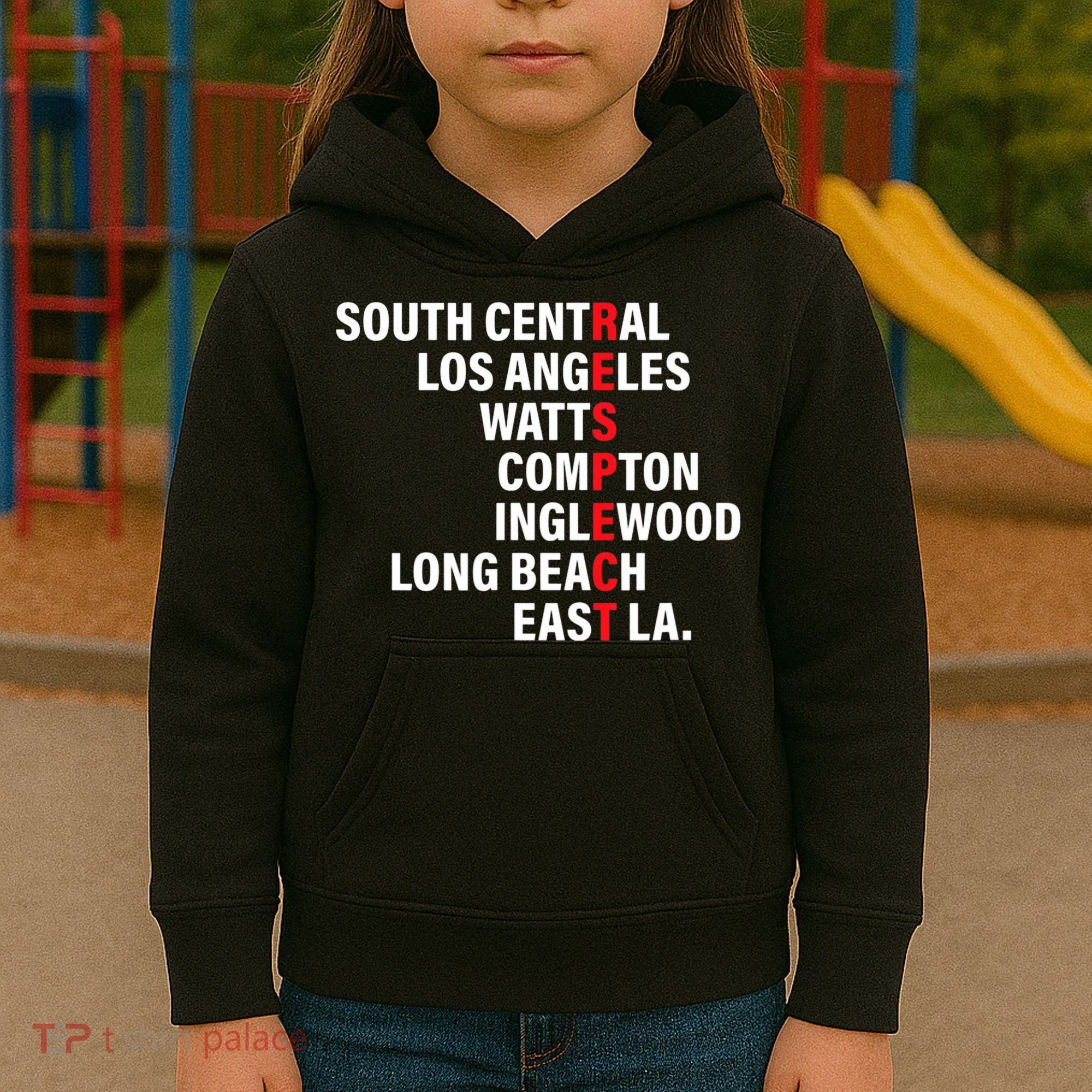 West Side RESPECT Los Angeles Watts Compton Long Beach Kids Hoodie