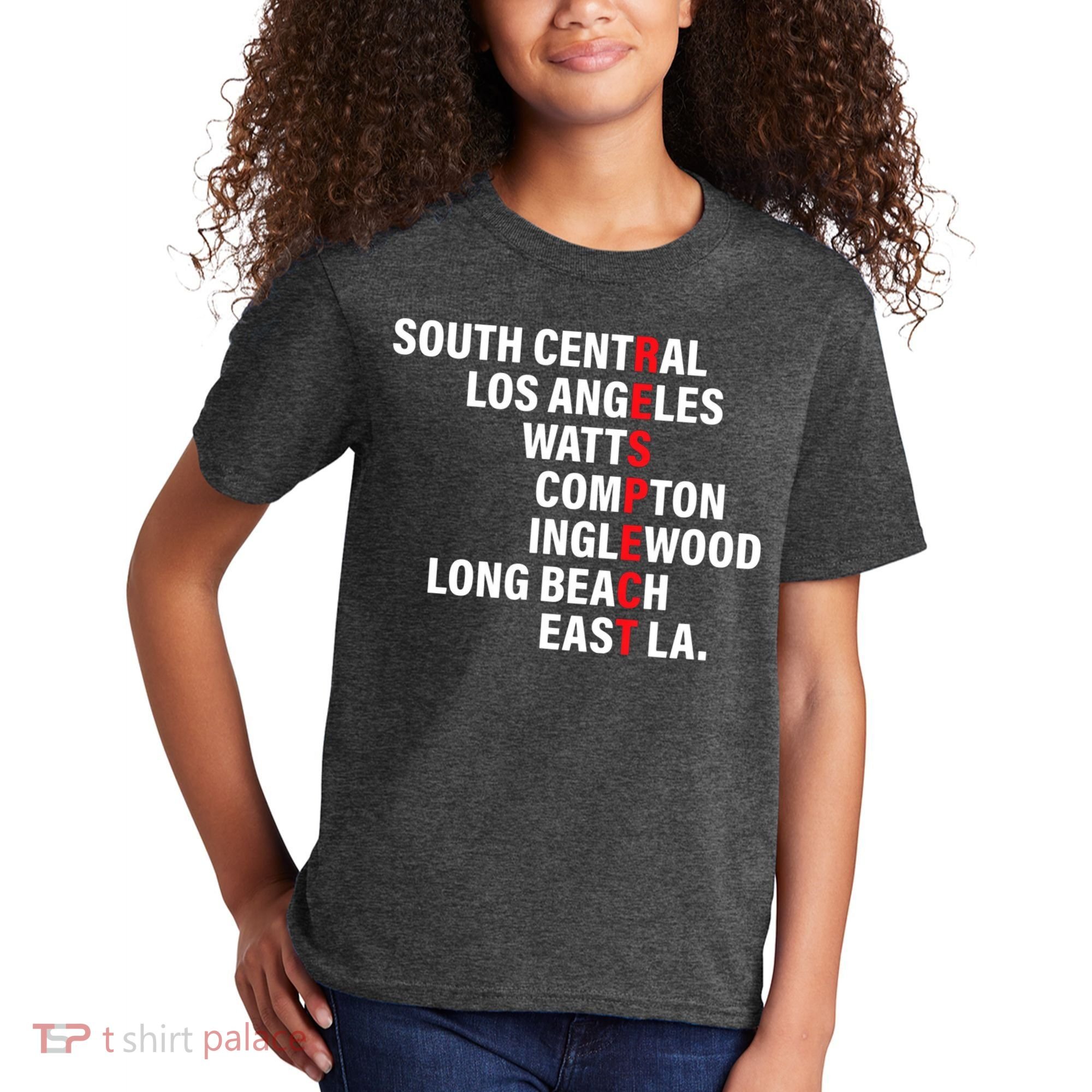 West Side RESPECT Los Angeles Watts Compton Long Beach Kids T-Shirt