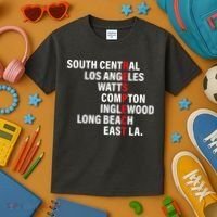 West Side RESPECT Los Angeles Watts Compton Long Beach Kids T-Shirt thumb 3